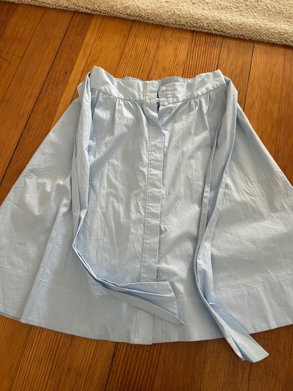 Club Monaco Light Blue Women’s A-Line Skirt with Waist Tie